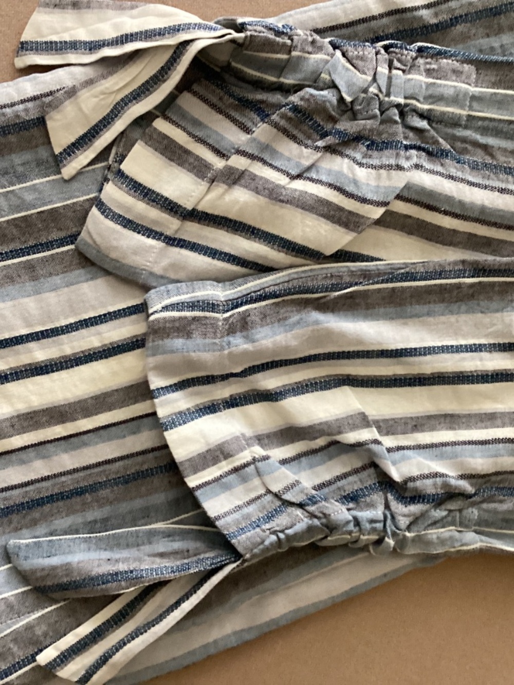 NWOT - DREW STRIPED BLUE GRAY WHITE JACKET - LINEN BLEND - SIZE S - Picture 8 of 10